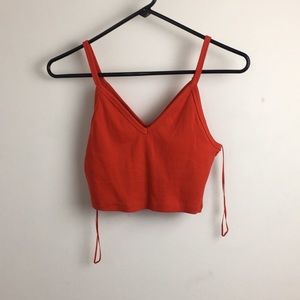 Bright orange red crop tank